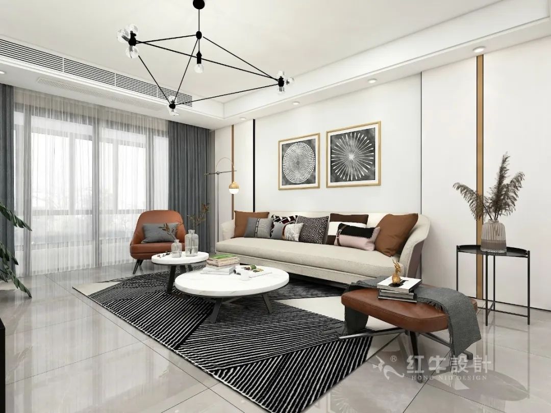 蒋琛_红牛设计--电建洺悦府160㎡现代风格05效果图欣赏_客厅